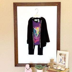 Disney EUC 2010 Disney Fairies line Tinkerbell LS Hoodie Double Tee & Leggings